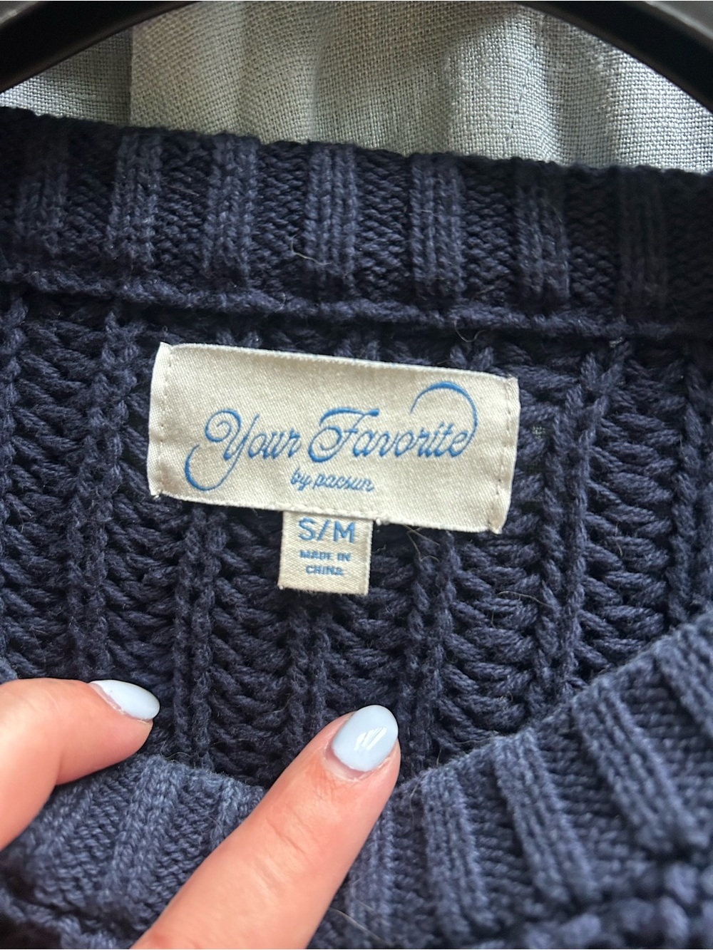 PacSun Your Favorite Magnolia Cable Knit Sweater - Navy